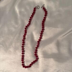 Elegant Red Beaded Necklace